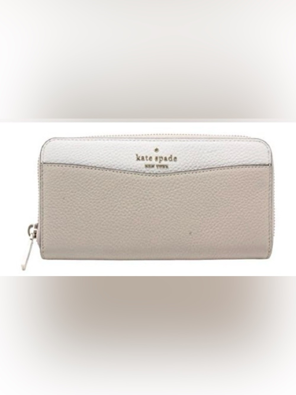 Kate Spade Pebbled Leila Large Continental Wallet, Warm Beige & Cream Corblock